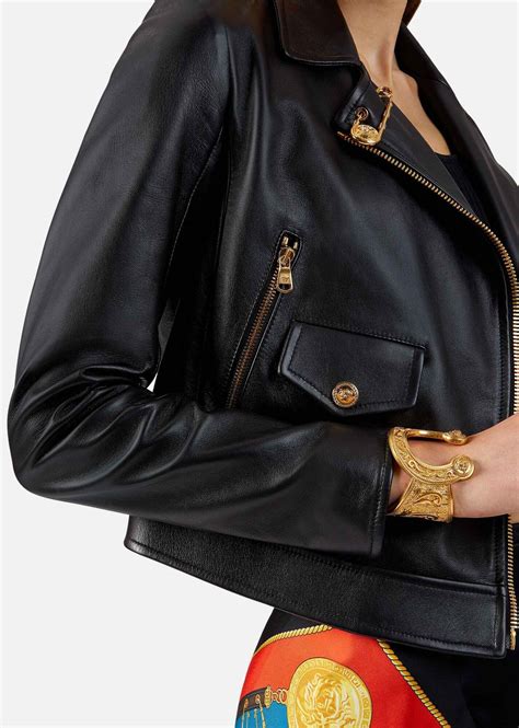 Versace Safety Pin Nappa Leather Jacket 